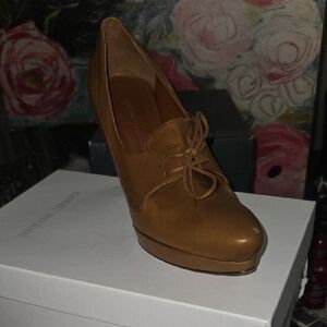 Veronique Branquinho Tan Lace-Up Platform Shoes